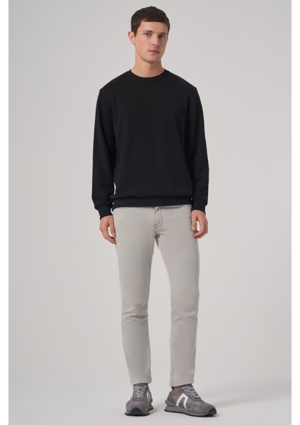 Erkek Siyah Basic Bisiklet Yaka Sweatshirt fırsatları