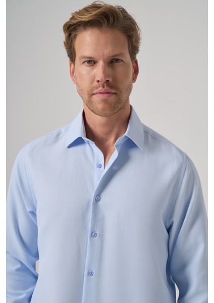 Erkek A. Mavi Trend Dynamic Fit Sert Yaka Gömlek modelleri