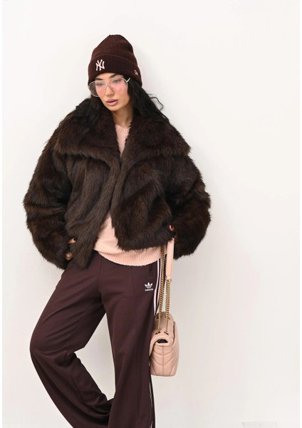 Kadın Onldawn Suni Kürk Mont 15348977 Kahverengi