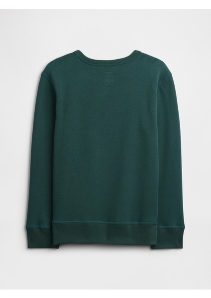 Erkek Çocuk Yeşil Bisiklet Yaka Grafik Sweatshirt fiyatları