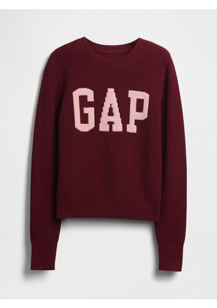 Kadın Bordo Gap Logo Intarsia Kazak fiyatları