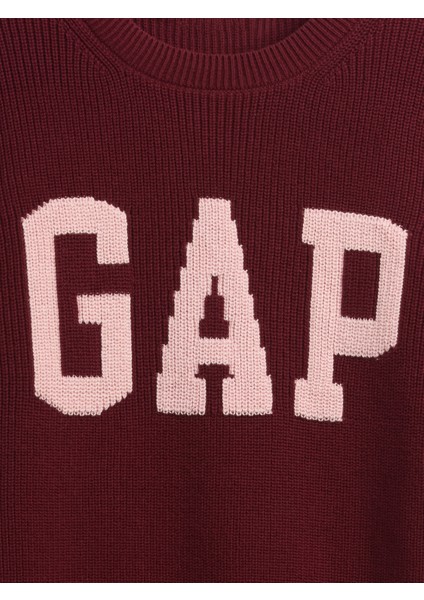 Kadın Bordo Gap Logo Intarsia Kazak modelleri