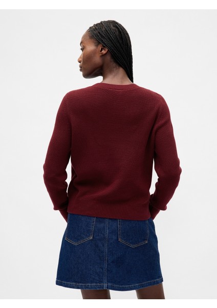 Kadın Bordo Gap Logo Intarsia Kazak fırsatları
