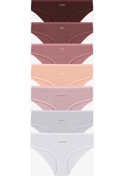 Kadın 7'li Curve Pamuklu Likralı Bato Külot