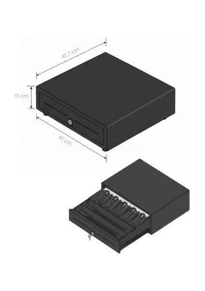 Metal Para Çekmecesi - 5 Kağıt Para 8 Bozuk Para Gözlü - Kilit Mekanizmalı