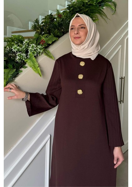 Banu Broşlu Triko Elbise Acı Kahve fırsatları