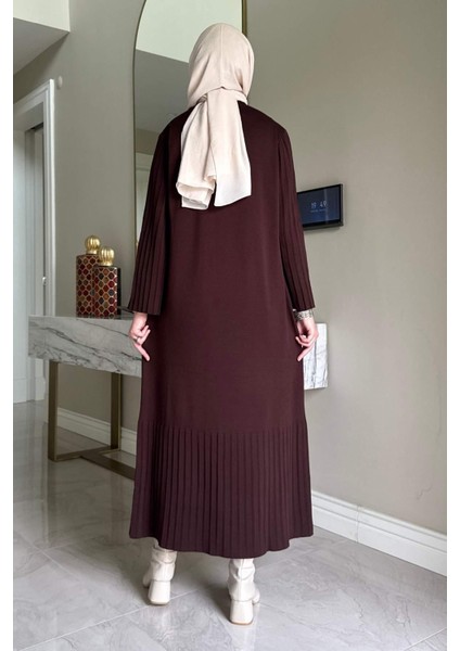 Banu Broşlu Triko Elbise Acı Kahve indirimleri