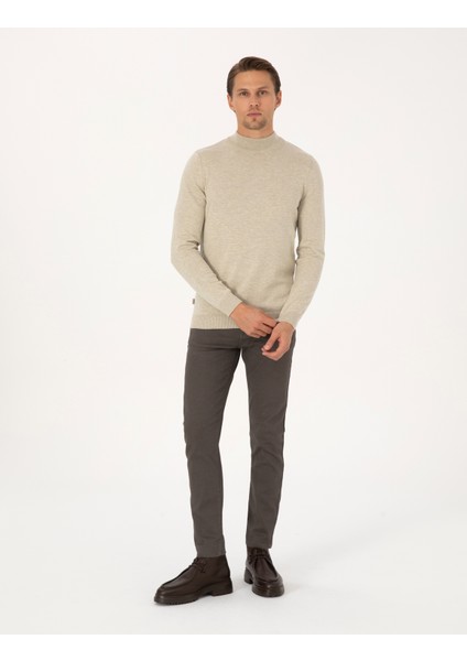 Erkek Kahverengi Slim Fit Jean Pantolon 50317311-VR197