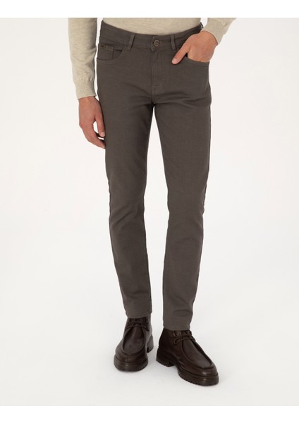 Erkek Kahverengi Slim Fit Jean Pantolon 50317311-VR197 fiyatları