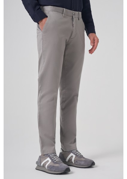 Erkek Gri Pamuk Trend Slim Fit Chino Pantolon fiyatları