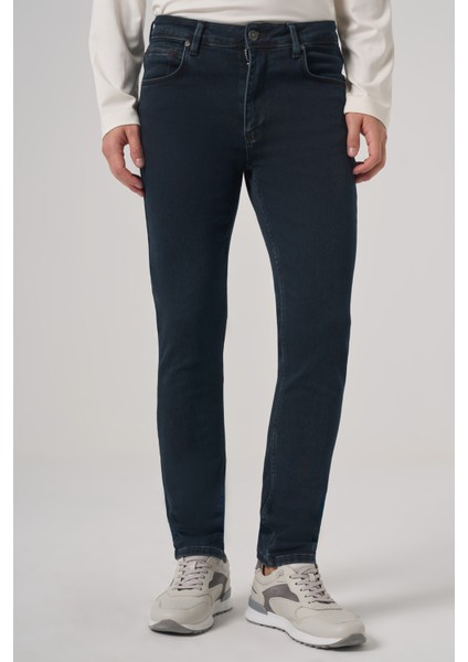 Erkek Haki Denim 5 Cep Slim Fit Jean Kot Pantolon