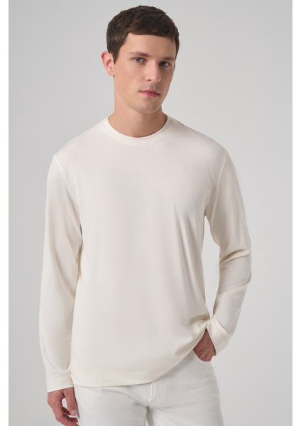 Erkek Ekru Trend Bisiklet Yaka Rayon Sweatshirt fiyatları