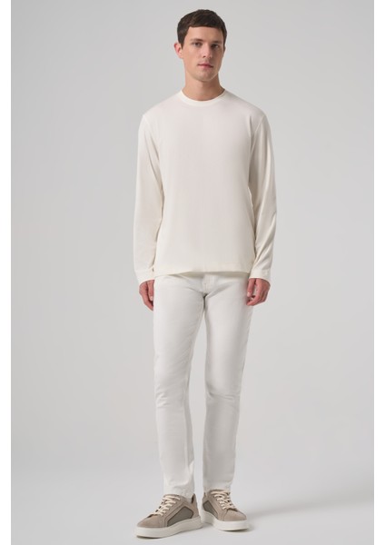 Erkek Ekru Trend Bisiklet Yaka Rayon Sweatshirt fırsatları