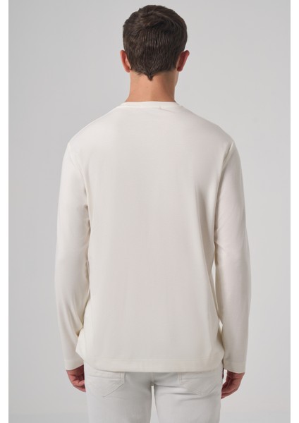 Erkek Ekru Trend Bisiklet Yaka Rayon Sweatshirt indirimleri