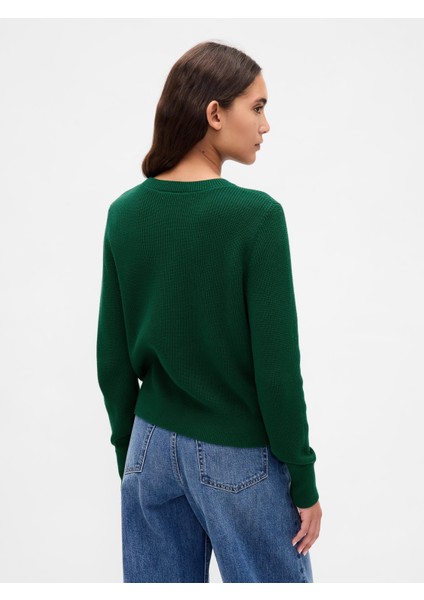 Kadın Yeşil Gap Logo Intarsia Kazak fırsatları