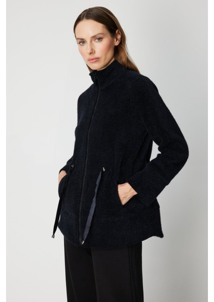 Kadın Beli Bağcıklı Dik Yaka Mont 66721 Siyah fiyatları