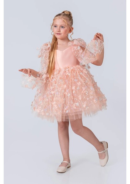 Papatya Model Kız Çocuk Abiye Elbise