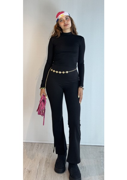 Kadın Balıkçı Yaka Viskon Kumaş Uzun Kollu Bluz