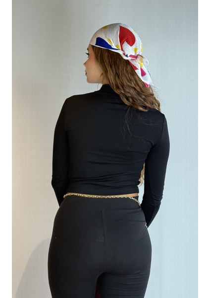 Kadın Balıkçı Yaka Viskon Kumaş Uzun Kollu Bluz