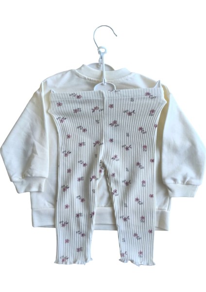 Laura Baby Çiçek Desenli Kız Bebek Çocuk Alt Üst Taytlı Takım indirimleri