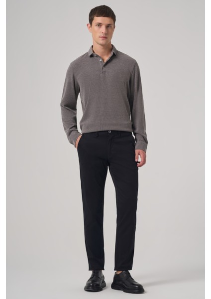 Erkek Siyah Pamuk Trend Slim Fit Chino Pantolon modelleri