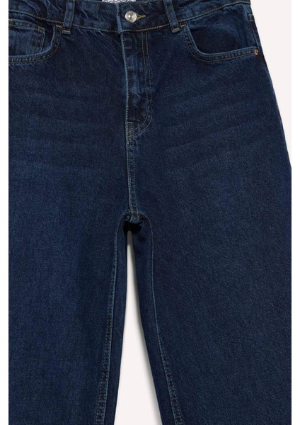 90's Wide Leg Yüksek Bel Uzun Jean Yıkamalı Pantolon E4269AX25SP