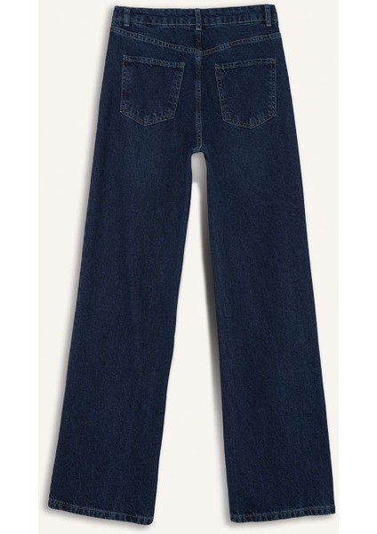 90's Wide Leg Yüksek Bel Uzun Jean Yıkamalı Pantolon E4269AX25SP