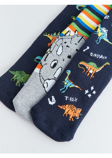 Yeni Sezon Desenli Erkek Çocuk Havlu Soket Çorap 3'lü modelleri