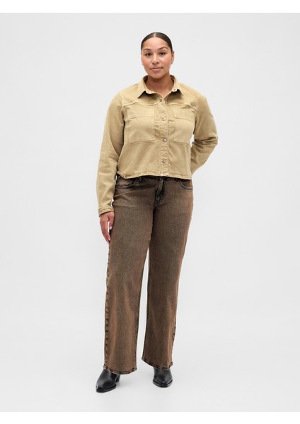 Kadın Kahverengi Low Rise '90S Jean Pantolon fırsatları