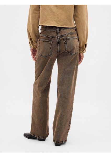 Kadın Kahverengi Low Rise '90S Jean Pantolon indirimleri