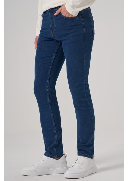 Erkek Mavi Denim 5 Cep Slim Fit Jean Kot Pantolon fiyatları