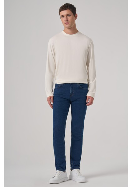Erkek Mavi Denim 5 Cep Slim Fit Jean Kot Pantolon modelleri