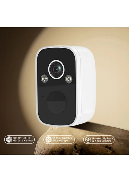 Kablosuz Güvenlik Kamerası 1080P Full Hd – Wifi, Gece Görüş, Iki Yönlü Ses, IP65