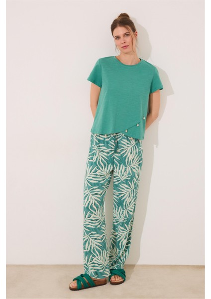 Kısa Kollu Önü Çapraz Detaylı Pijama Üstü modelleri