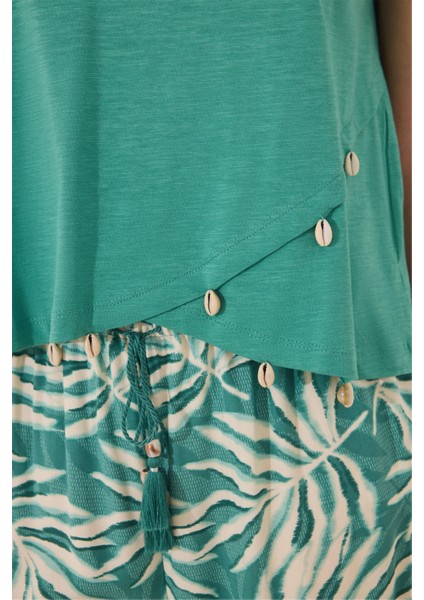 Kısa Kollu Önü Çapraz Detaylı Pijama Üstü fırsatları