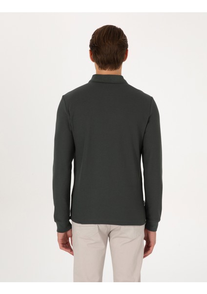 Erkek Koyu Haki Slim Fit Sweatshirt 50311678-VR111 indirimleri