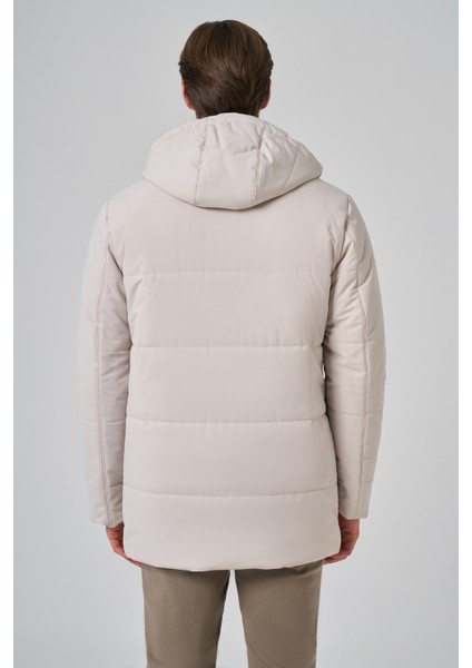 Erkek Gri Poliamit Çıtçıtlı Kapüşonlu Mont indirimleri