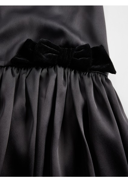 Kız Çocuk Siyah Saten Balon Elbise fiyatları