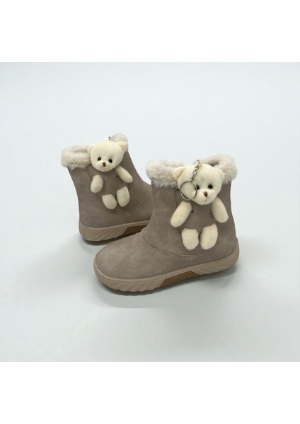 Kız Çocuk Bej Ayıcıklı Kaymaz Taban Bot modelleri