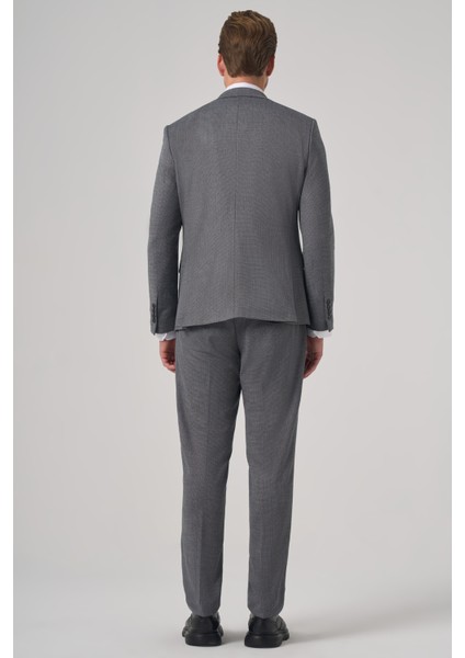 Erkek Siyah Poliviskon Trend Desenli Slim Fit Yelekli Kombinli Takım Elbise indirimleri