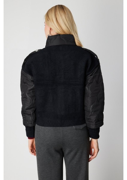 Kadın Kapitone Detaylı Kapak Cepli Mont 60711 Siyah fırsatları