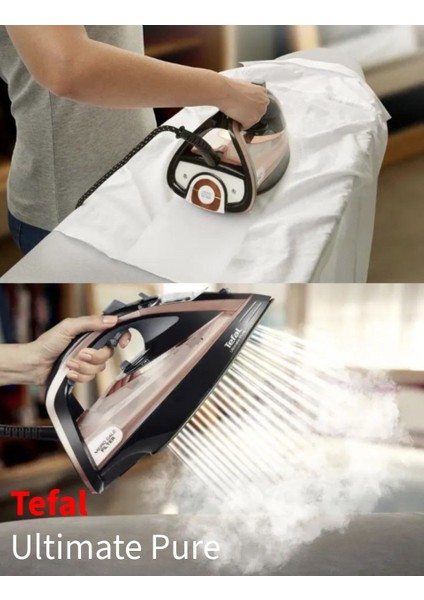 Ultimate Pure 60 gr Sürekli ve 260 gr Şok Buharlı 3200 Watt Kireç Avcısı Buharlı Ütü, Hızlı Isınma, Özel Taban, Güçlü Buhar + Tiftik Toplayıcı fırsatları