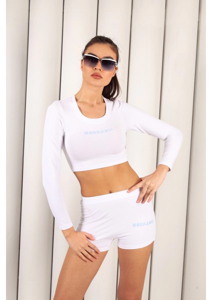 Kadın Beyaz Kısa Tişört Şort Takım | MSC055-BEYAZ modelleri