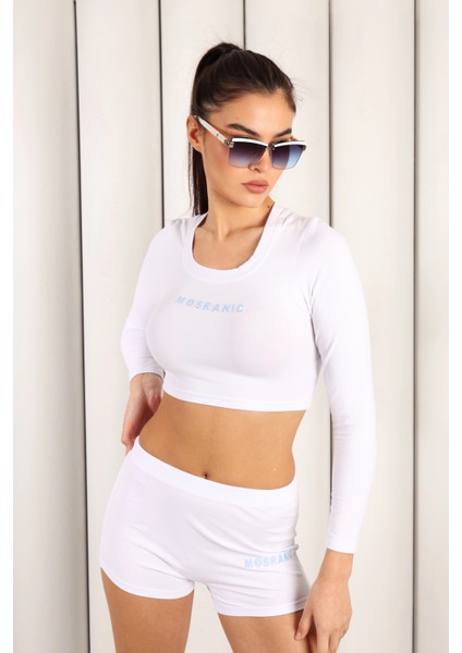 Kadın Beyaz Kısa Tişört Şort Takım | MSC055-BEYAZ fırsatları