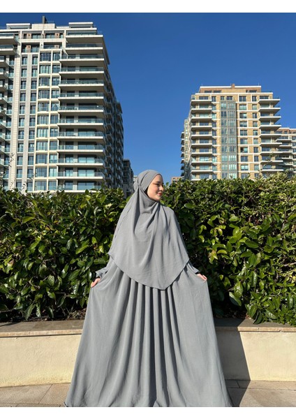 Tesettür Ayrobin Elbise ve Sufle Takım
