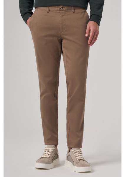Erkek Bej Pamuk Trend Slim Fit Chino Pantolon fiyatları