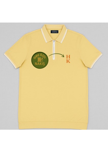Kişiye Özel Nakışlı Kısa Kollu Ribana Yaka Likralı Premium Soft Sarı Tişört 2xl fırsatları