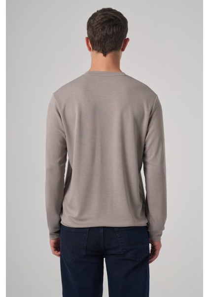 Erkek Taş Trend Baskılı Bisiklet Yaka Sweat-Shirt indirimleri