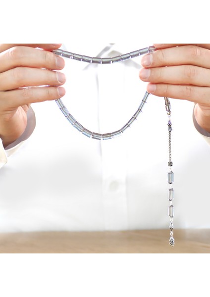 925 Ayar Gümüş Püsküllü Kesme Kesim Su Mavisi Ateş Kehribar Tesbih fırsatları