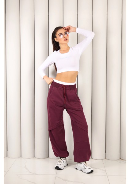 Kadın Bordo Lastik Paça Eşofman Altı | MSC2617 fiyatları